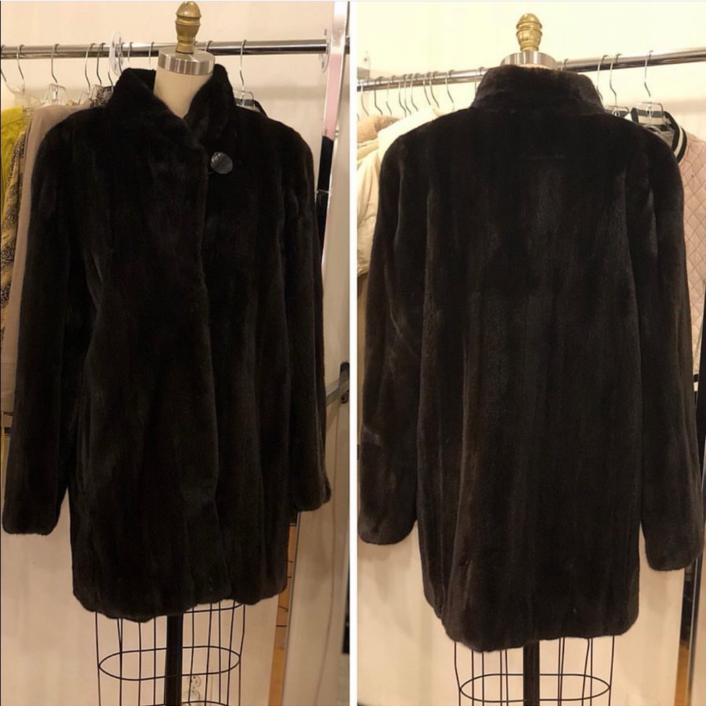 Black Glama Mink coat